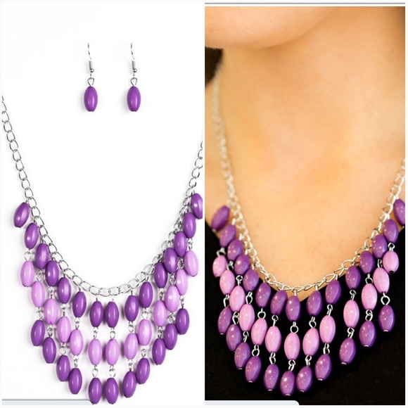 paparazzi Jewelry - DELHI DIVA PURPLE NECKLACE/EARRING SET